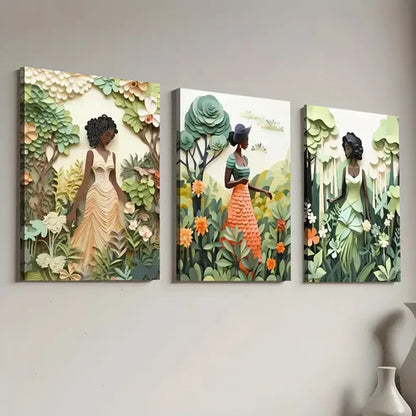 3pcs Natural Forest People Landscape Art Wall Art Canvas Unframed - High Quality Print 100% Australian Made Wall Canvas