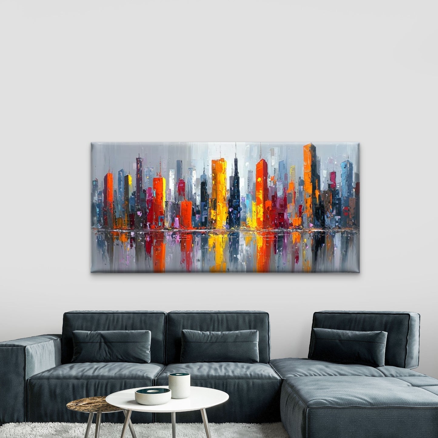 Vibrant Colors Abstract Wall Art Canvas Office Home Room Framed 120x60cm - Bella Home Decor