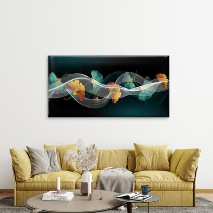 Ginkgo Leaves Swaying Wall Art Canvas Office Home Room Framed 120x60cm - Bella Home Decor