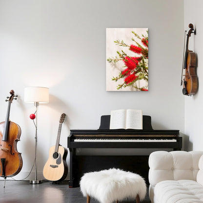 Arrangement With Beautiful Red Flowers 40x60cm Metal Print Ready to Hang