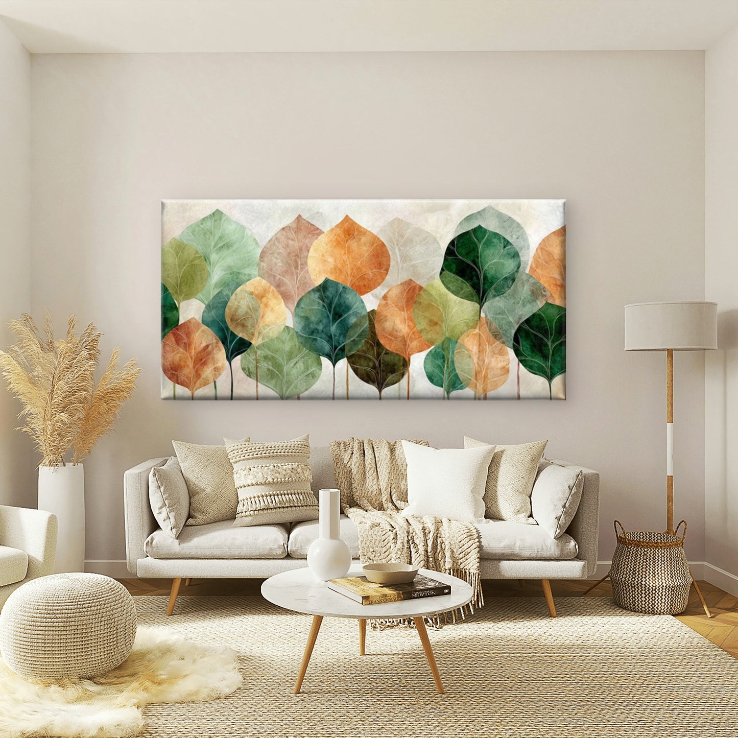 Featuring Autumn Leaves Wall Art Canvas Office Home Room Framed 120x60cm