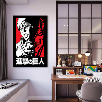 Scarlet Dual Noir Graphic Novel Kanji 60x90cm Metal Print Ready to Hang