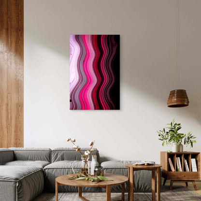 Pink-Gray Liquid Marble Art 40x60cm Metal Print Ready to Hang