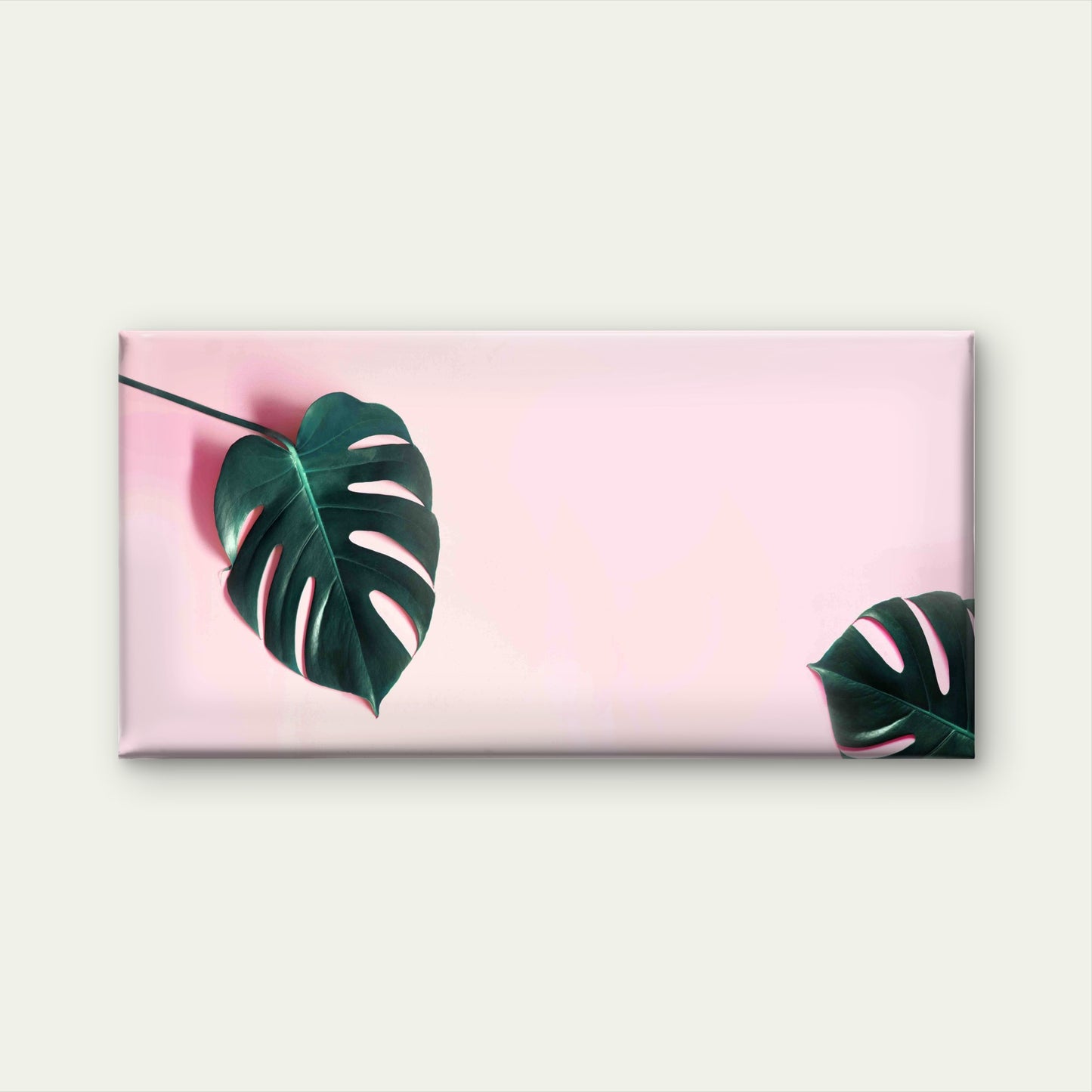 Plakat Green Leaf of Monstera Wall Art Canvas Office Home Room Framed 120x60cm