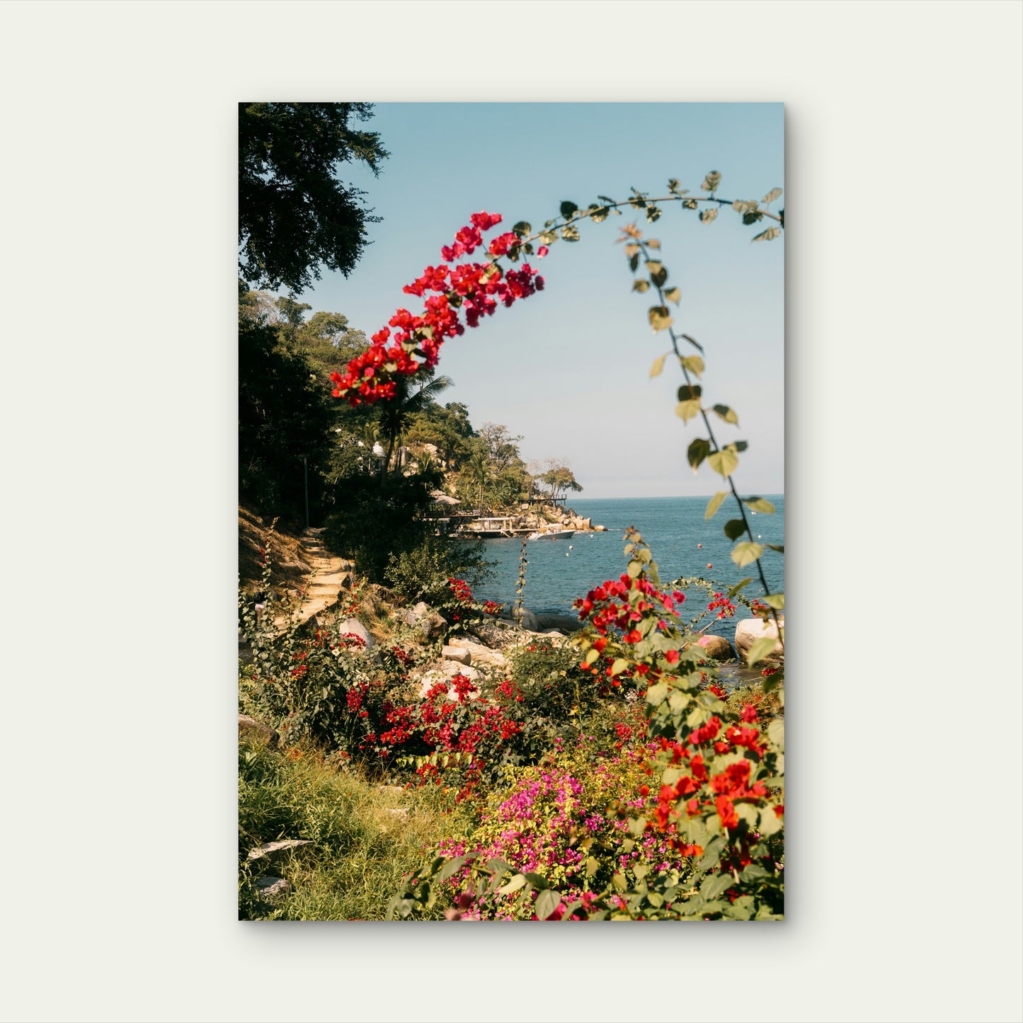 Scenic Tropical Coastline View 40x60cm Metal Print Ready to Hang