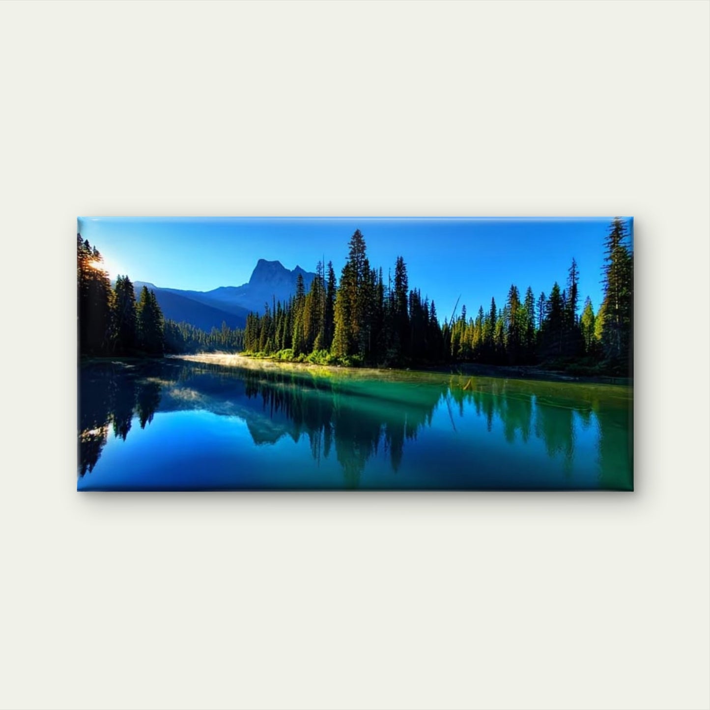 Canadian Mountains And Lakes Wall Art Canvas Office Home Room Framed 120x60cm - Bella Home Decor
