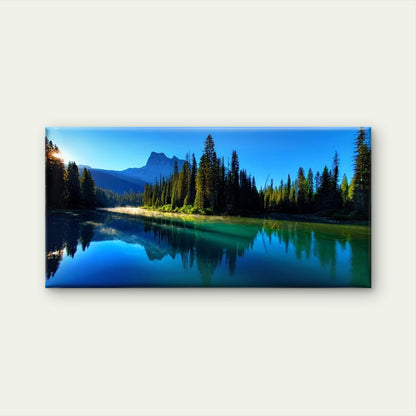 Canadian Mountains And Lakes Wall Art Canvas Office Home Room Framed 120x60cm - Bella Home Decor