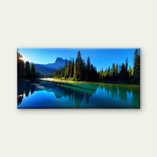 Canadian Mountains And Lakes Wall Art Canvas Office Home Room Framed 120x60cm