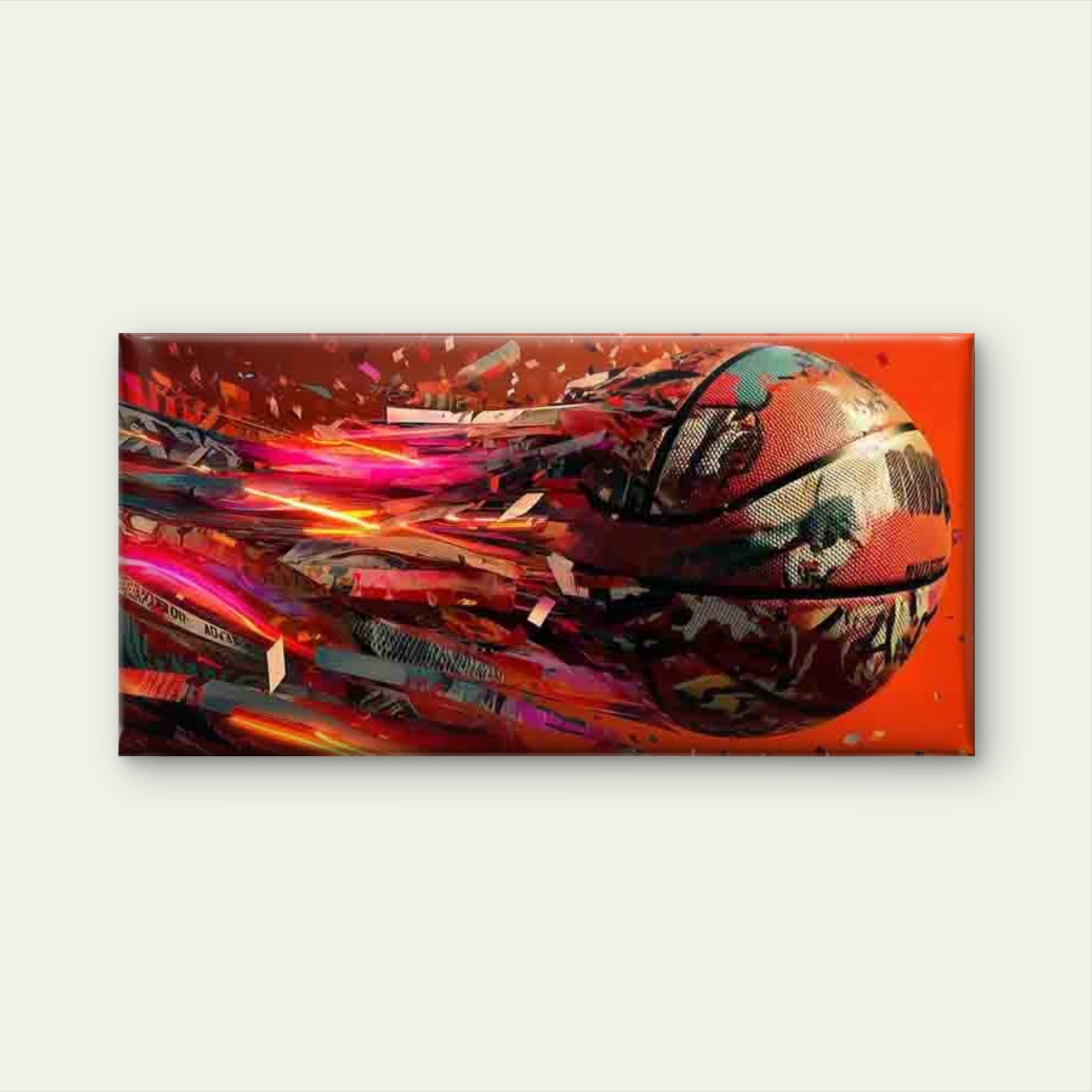 Abstract Basketball Explosion Wall Art Canvas Office Home Room Framed 120x60cm - Bella Home Decor