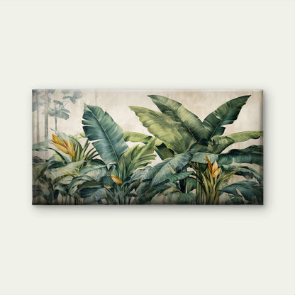 Palm Leaf Exotic Forest Painting Wall Art Canvas Office Home Framed 120x60cm