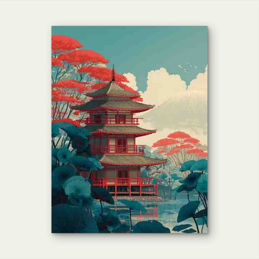 Embodying Zen And Japanese Artistic Elements 40x60cm Metal Print Ready to Hang
