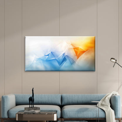 Abstract Blue Orange and White Wall Art Canvas Office Home Room Framed 120x60cm - Bella Home Decor