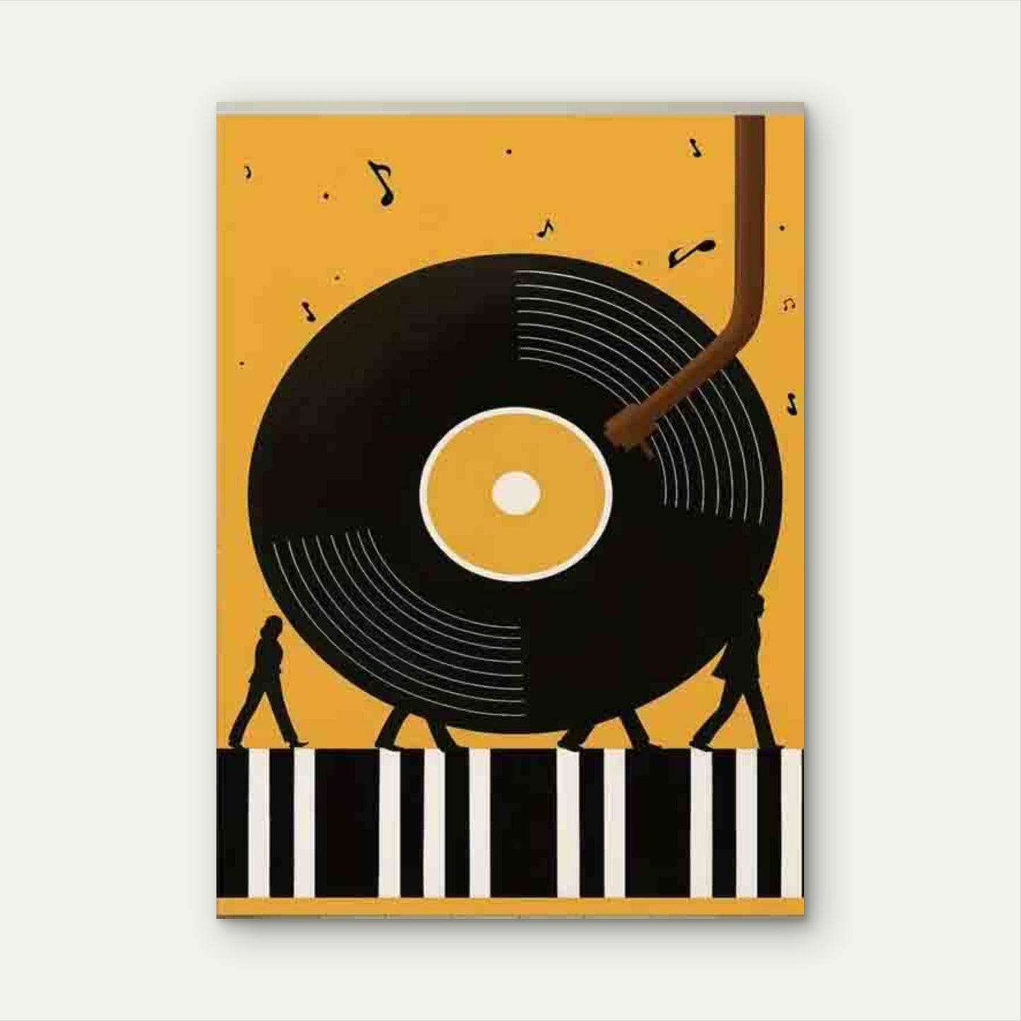 Vinyl Record Music Theme Art 60x90cm Metal Print Ready to Hang - Bella Home Decor