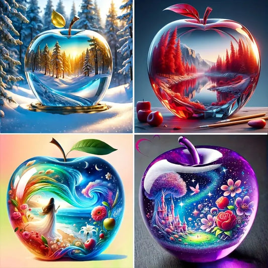 4pcs  Vibrant Fruit & Nature Designs Wall Art Canvas Framed