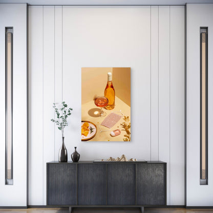 High Angle Covid Party Items Arrangement Metal Print Ready to Hang