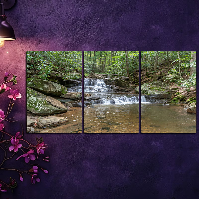 3pcs Vibrant Rocky Slopes Design Wall Art Set Canvas Framed 50x70cm - High Quality Print 100% Australian Made Wall Canvas Ready to Hang