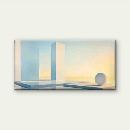 Geometric Shapes With Landscape Wall Art Canvas Office Home Room Framed 120x60cm - Bella Home Decor