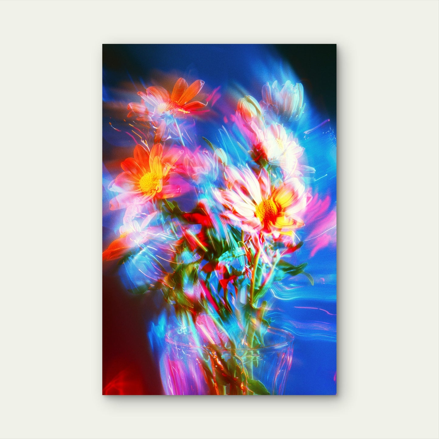 Abstract Floral Bouquet with Motion Blur 40x60cm Metal Print Ready to Hang