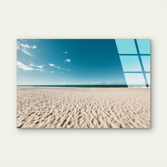 Coastal Beach Sand Ocean Acrylic  Glass Printing Wall Art Australian Made Quality