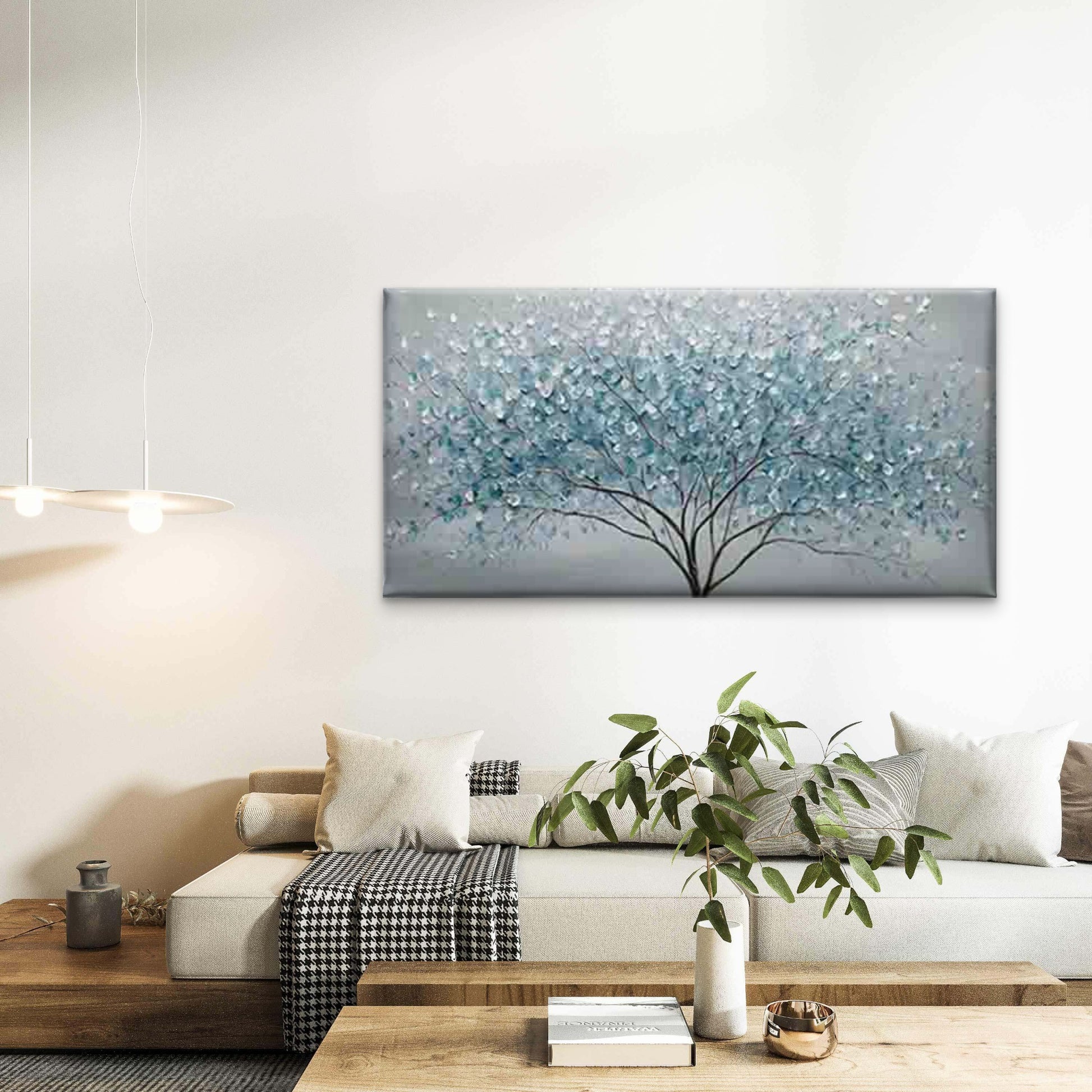 Abstract Tree Pattern Featuring Wall Art Canvas Office Home Room Framed 120x60cm - Bella Home Decor