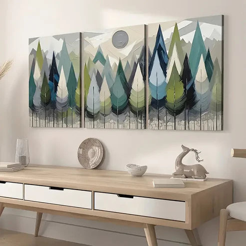 3pcs Modern Natural Forest Art Wall Art Set Canvas Unframed - High Quality Print 100% Australian Made Wall Canvas
