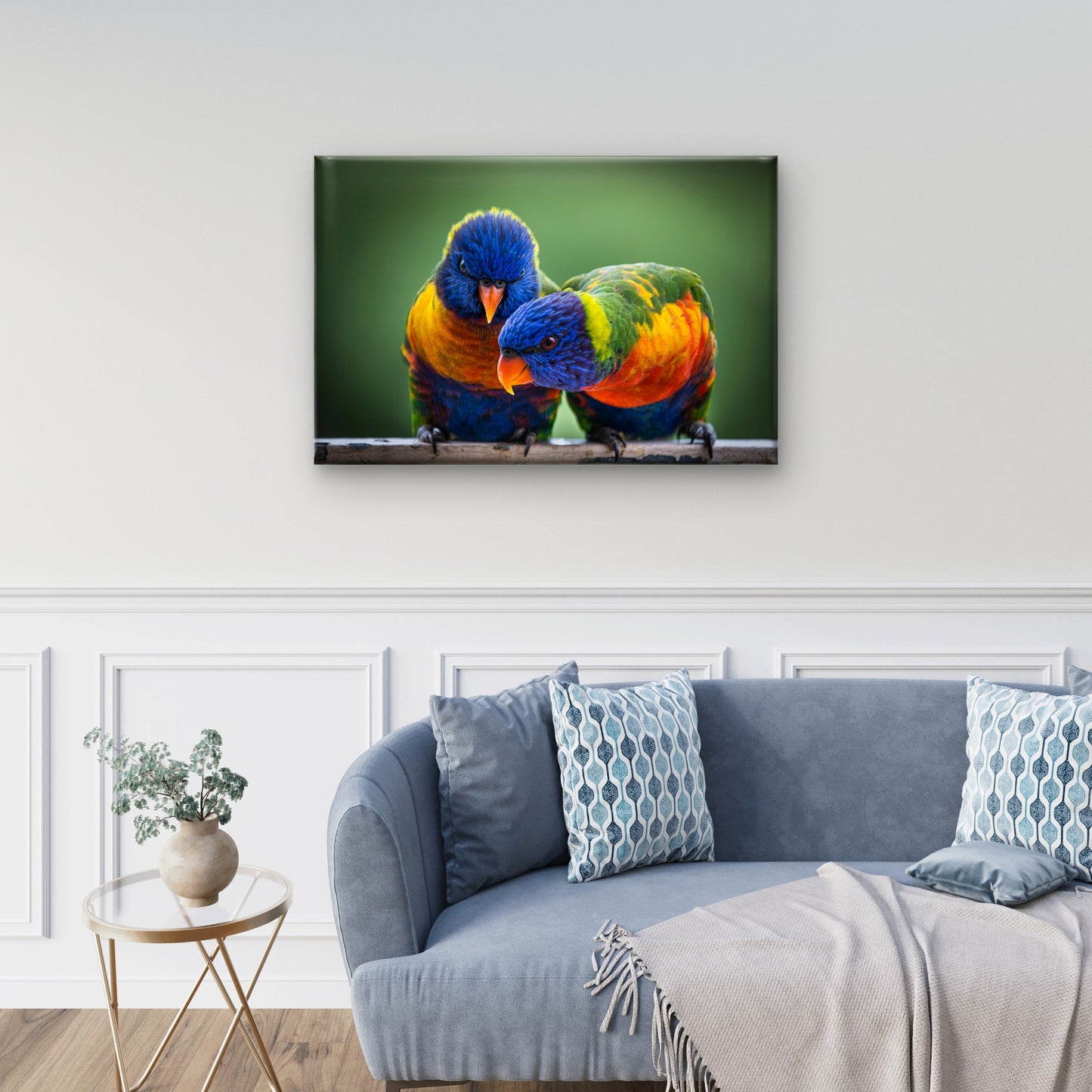 Iconic Pair Native Rainbow Lorikeet Parrot Wildlife Species Australia Wall Art Decor 100% Australian Made
