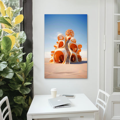 Flowing Forms Abstract Structures in Harmony 60x90cm Metal Print Ready to Hang - Bella Home Decor