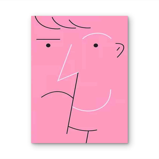 Abstract Pink Face 60x90cm Metal Print Ready to Hang