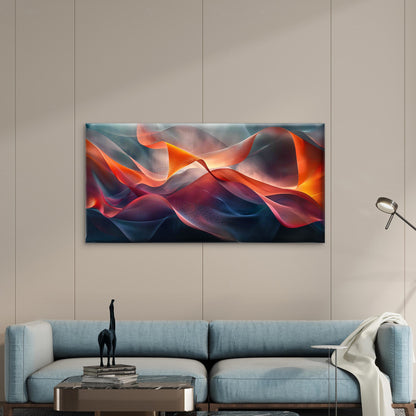Abstract Colorful Waves Wall Art Canvas Office Home Room Framed 120x60cm - Bella Home Decor