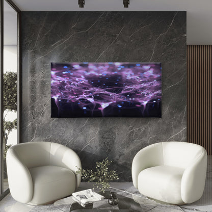Neural Network Illustration Wall Art Canvas Office Home Room Framed 120x60cm - Bella Home Decor