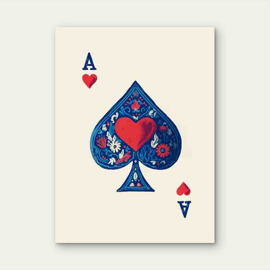 Ace of Hearts Playing Card 60x90cm Metal Print Ready to Hang