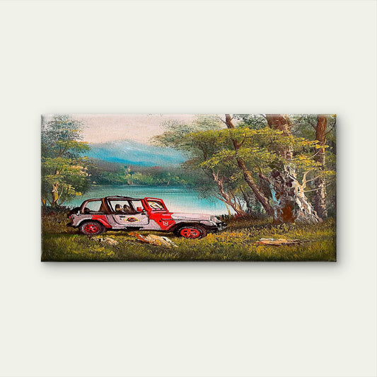 Vintage Offroad Adventure Wall Art Canvas Office Home Room Framed 120x60cm