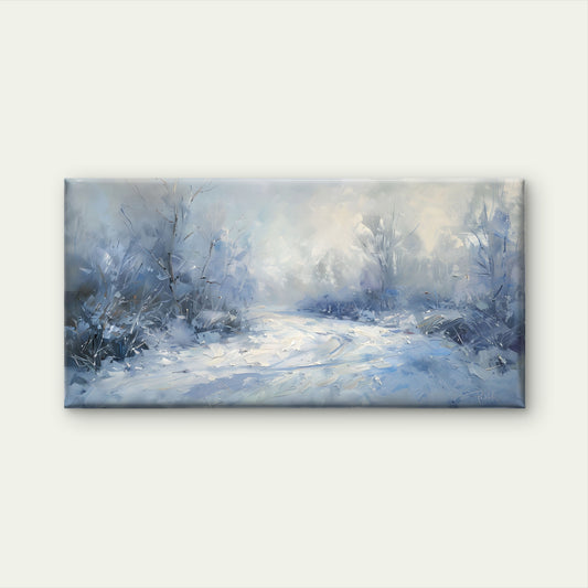 Winter Snow Landscape Wall Art Canvas Office Home Room Framed 120x60cm