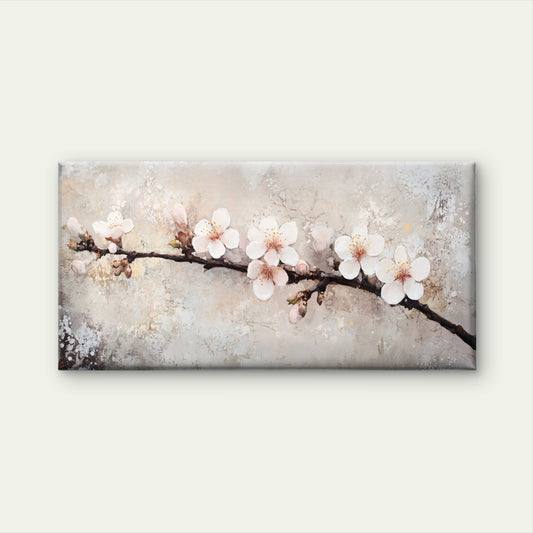 White Plum Blossom Branch Wall Art Canvas Office Home Room Framed 120x60cm