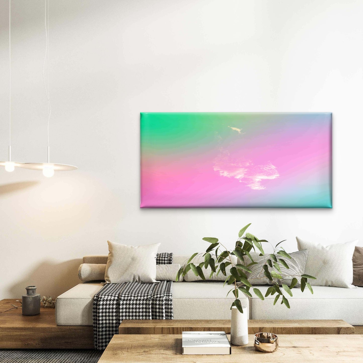 Beautiful Sky With Clouds Wall Art Canvas Office Home Room Framed 120x60cm