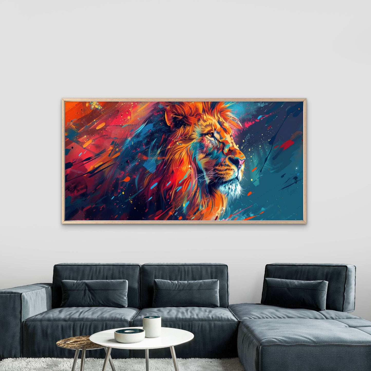 Majestic King Of Color Wall Art Canvas Office Home Room Framed 120x60cm
