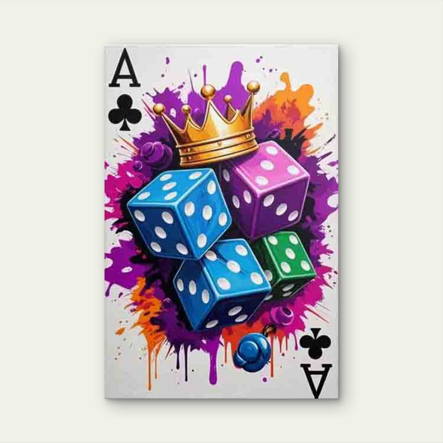 Retro Ace of Spades Metal Print Ready to Hang