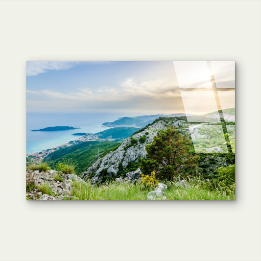 Montenegro Mountain Sea Coast Horizon Acrylic Glass Printing Wall Art Australian Made Quality