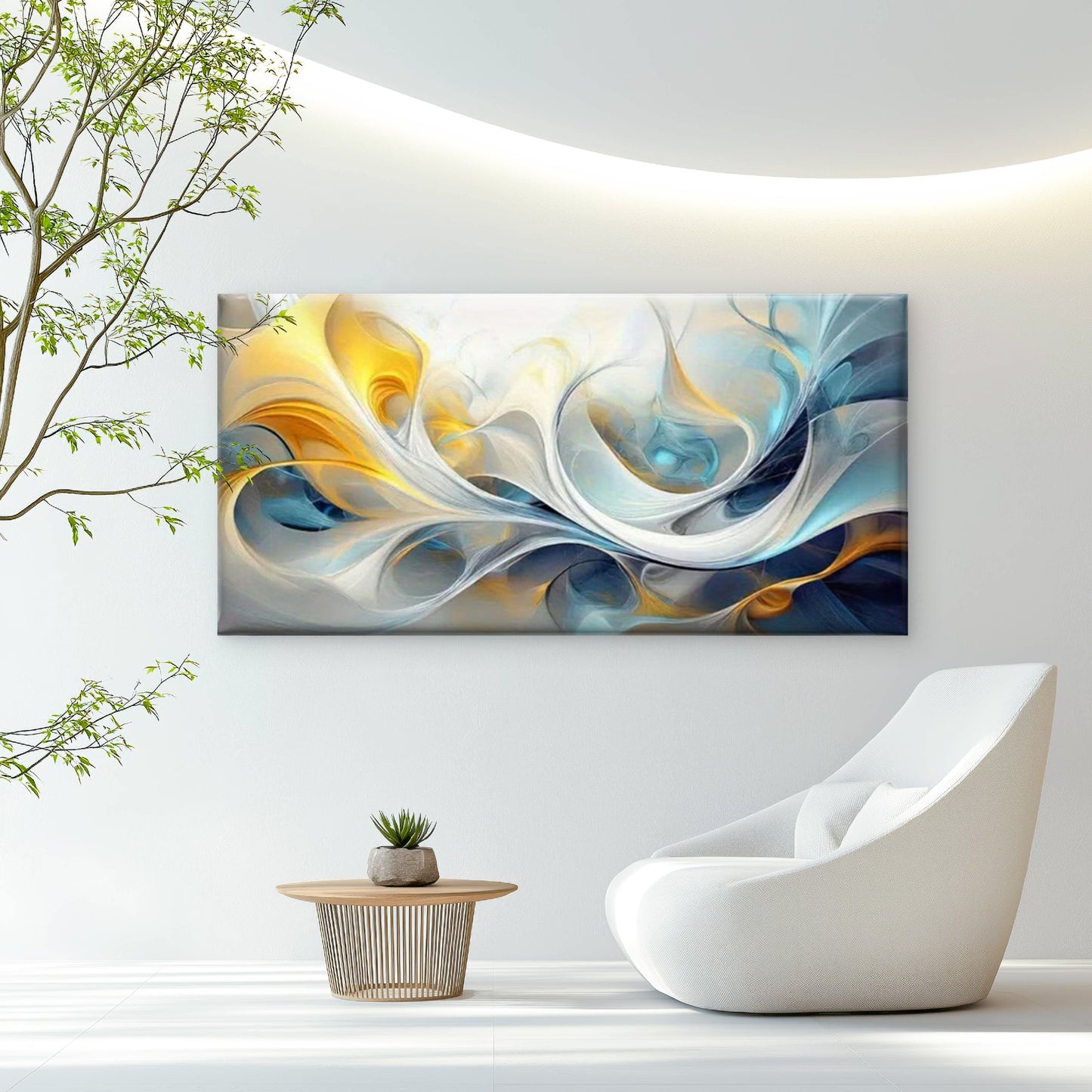 Abstract Flowing Colors Wall Art Canvas Office Home Room Framed 120x60cm