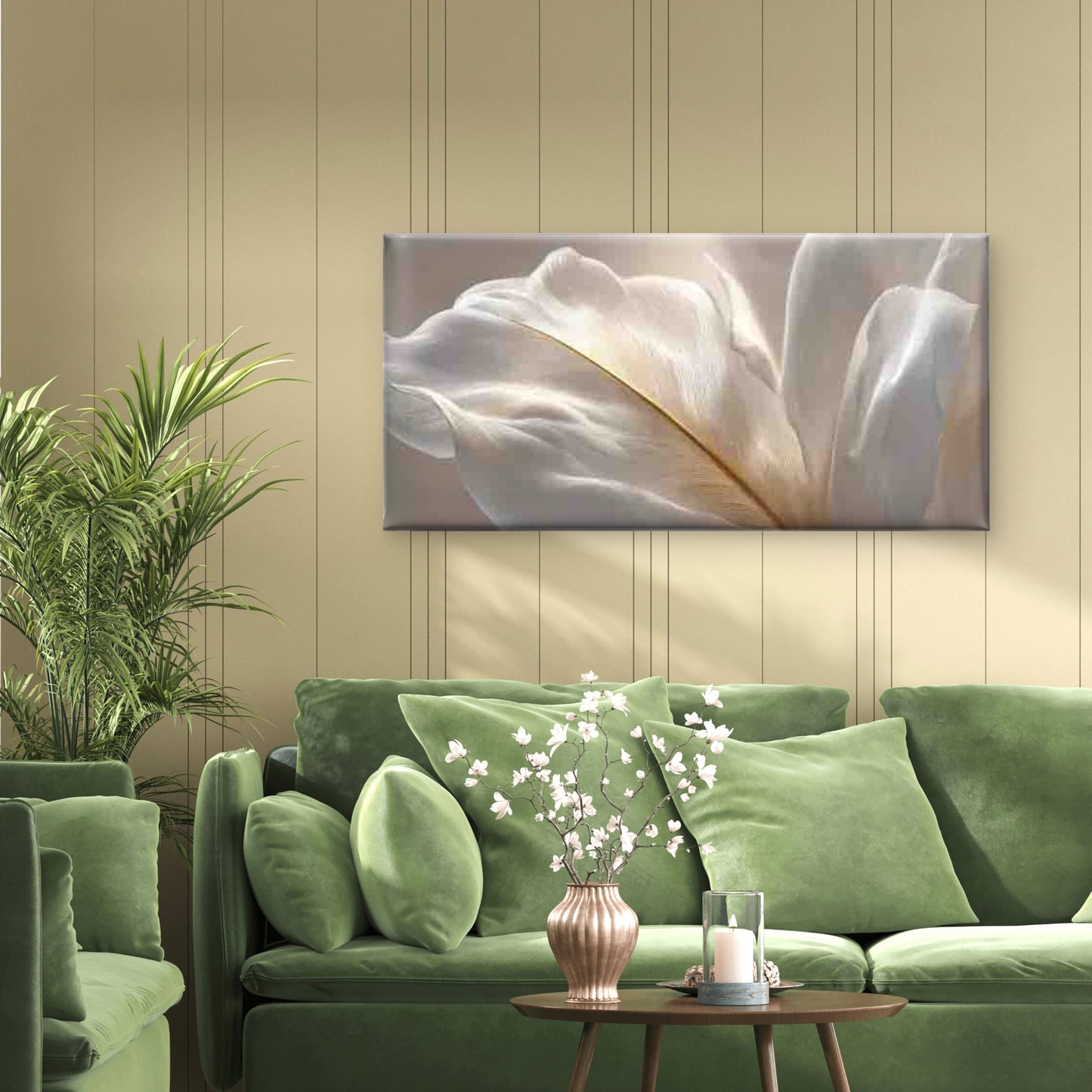 Elegant Feather a Soft Touch Wall Art Canvas Office Home Room Framed 120x60cm