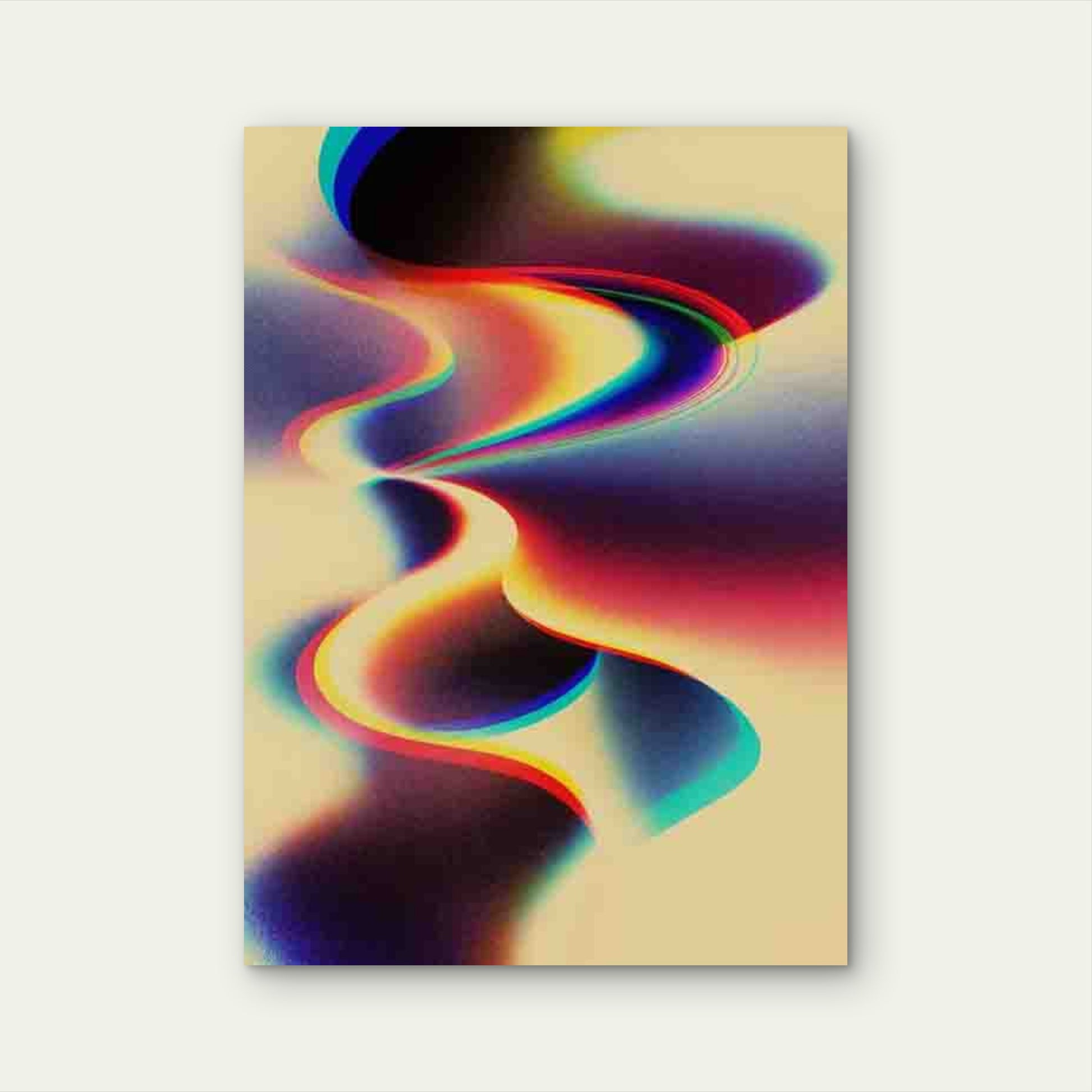 Abstract Colorful Wave Metal Print Ready to Hang - Bella Home Decor