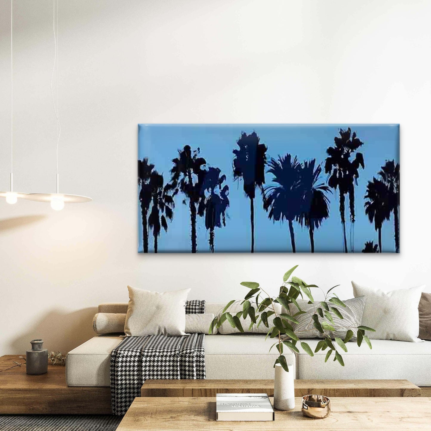 Minimalist Palm Tree Artwork Wall Art Canvas Office Home Room Framed 120x60cm