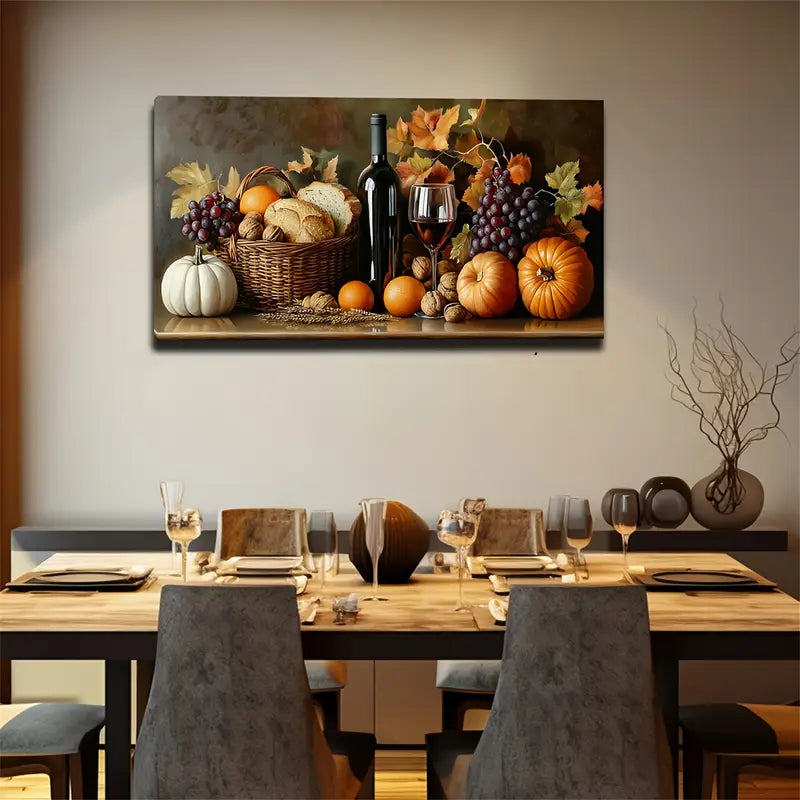 Autumn Harvest Modern Minimalist Wall Art Canvas Office Home Room Framed 120x60cm - Bella Home Decor