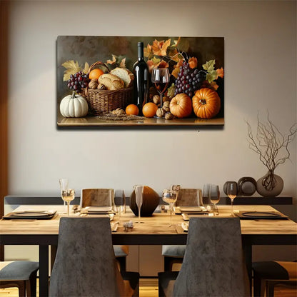 Autumn Harvest Modern Minimalist Wall Art Canvas Office Home Room Framed 120x60cm - Bella Home Decor