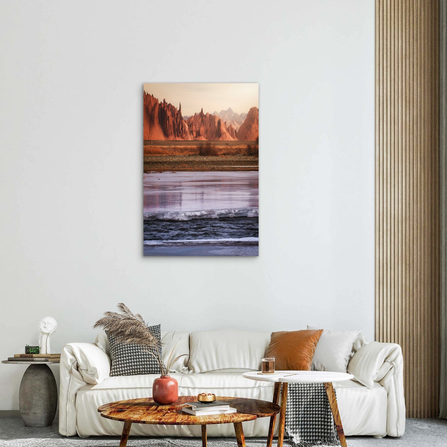 Red Mountain Stone Forest in Tianshan Grand Canyon, China 40x60cm Metal Print Ready to Hang