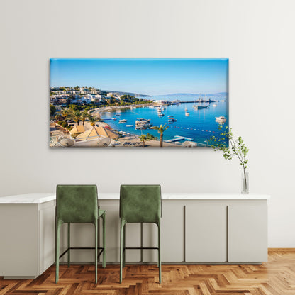 Bodrum Turkey Coastal Wall Art Canvas Office Home Room Framed 120x60cm