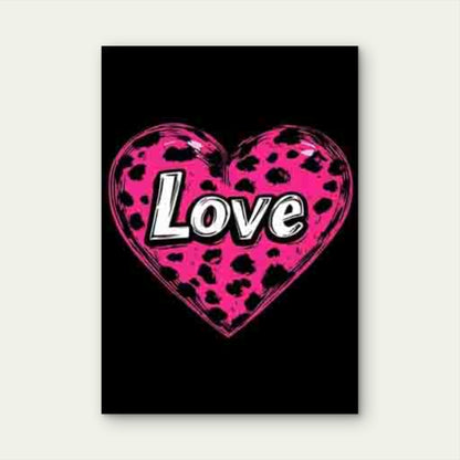 Black & Pink Glossy LOVE Lettering Metal Print Ready to Hang - Bella Home Decor