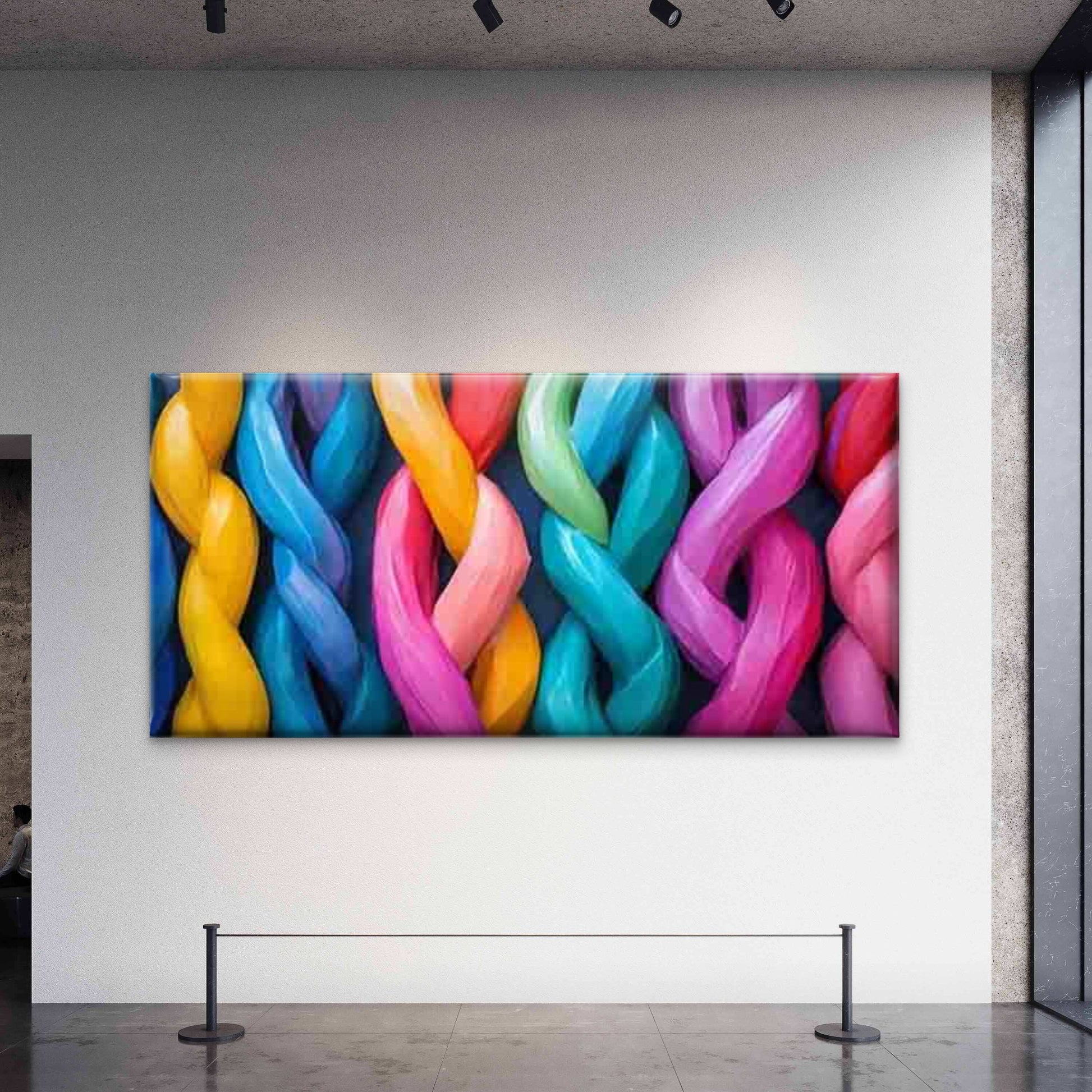 Colorful Distorted Modern Abstr Wall Art Canvas Office Home Room Framed 120x60cm - Bella Home Decor