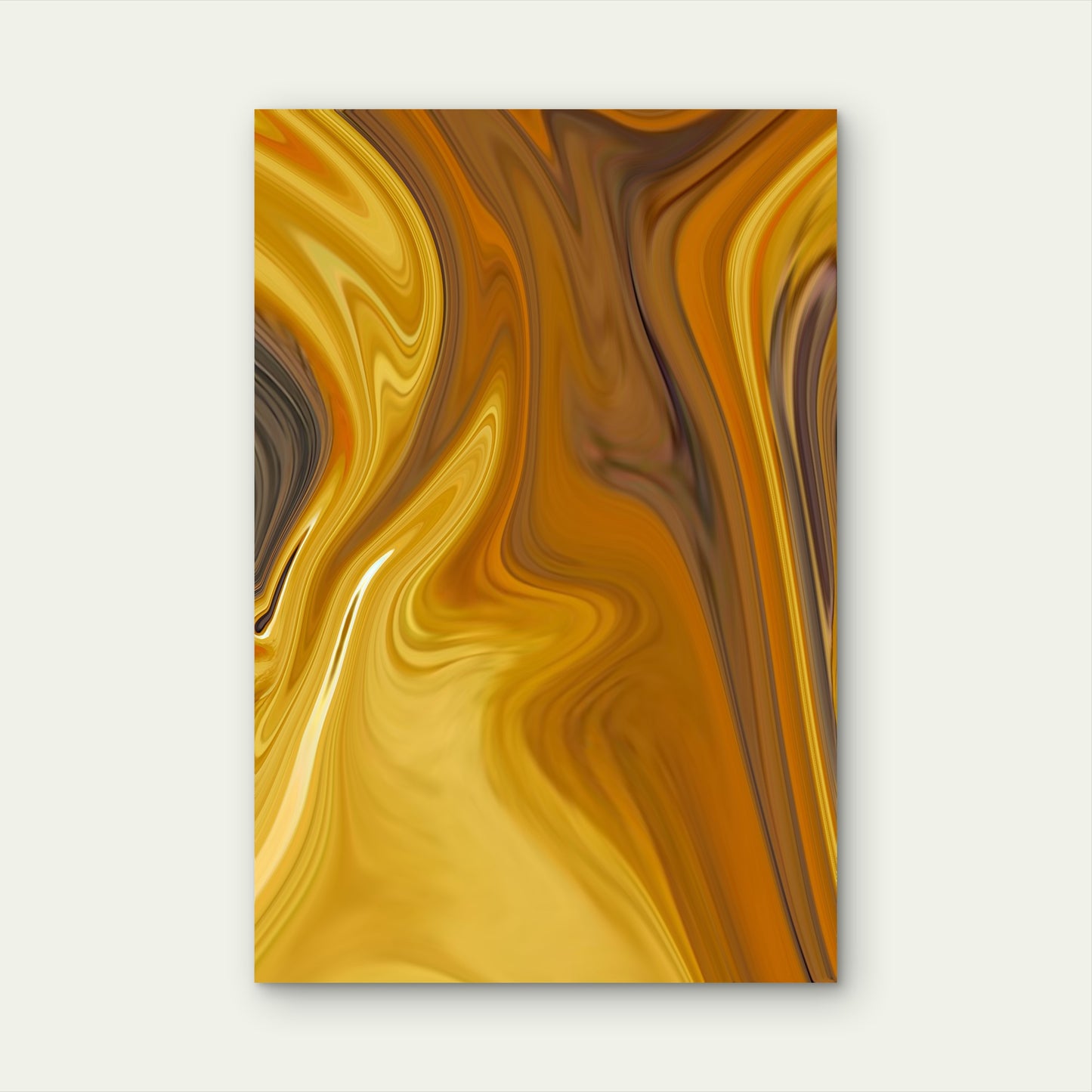 Swirling Patterns in Golden Hues Design 60x90cm Metal Print Ready to Hang