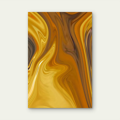 Swirling Patterns in Golden Hues Design 60x90cm Metal Print Ready to Hang